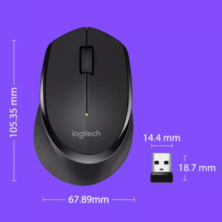 Logitech M275 1000dpi 2.4GHz Wireless Mouse with USB(Black) - Wireless Mice by Logitech | Online Shopping UK | buy2fix