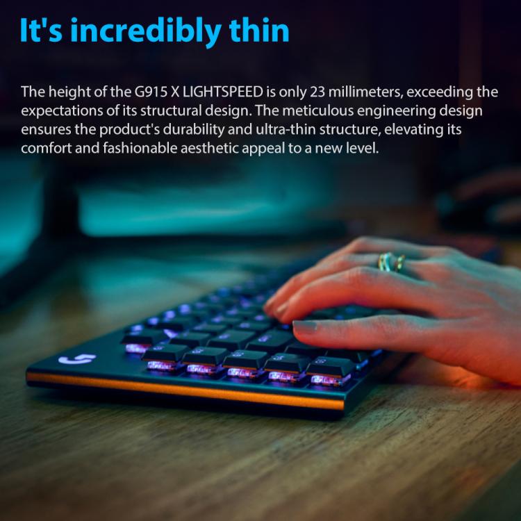 Logitech G915 X Wired Low Profile Gaming Keyboard(Black Tactile) - Wireless Keyboard by Logitech | Online Shopping UK | buy2fix