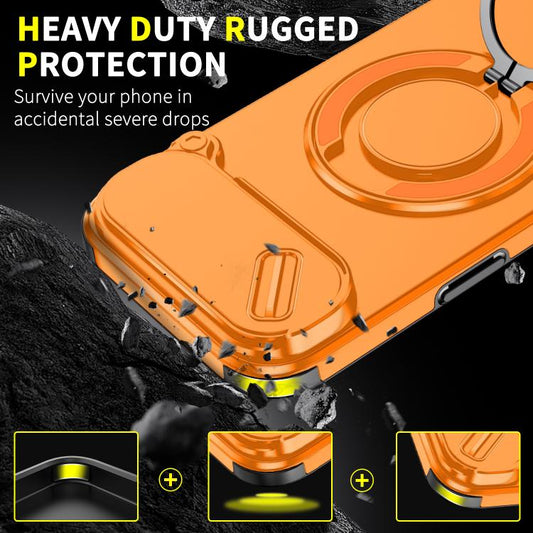 For iPhone Air Sliding Camshield Ring Holder Phone Case(Orange) - iPhone Air Cases by buy2fix | Online Shopping UK | buy2fix