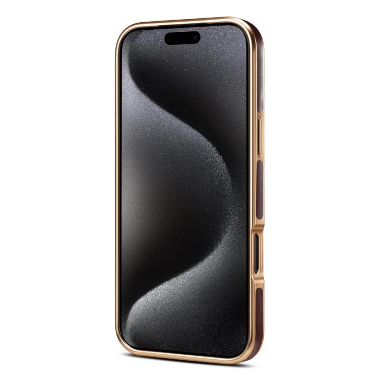 For iPhone 17 Pro Denior Oil Wax Leather Electroplating Phone Case(Black) - iPhone 17 Pro Cases by Denior | Online Shopping UK | buy2fix