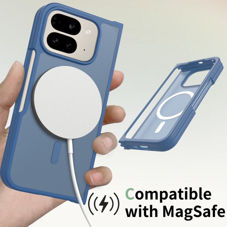 For Google Pixel 10 Pro Fold Skin Feel TPU Hybrid PC MagSafe Phone Case(Blue) - Google Cases by buy2fix | Online Shopping UK | buy2fix