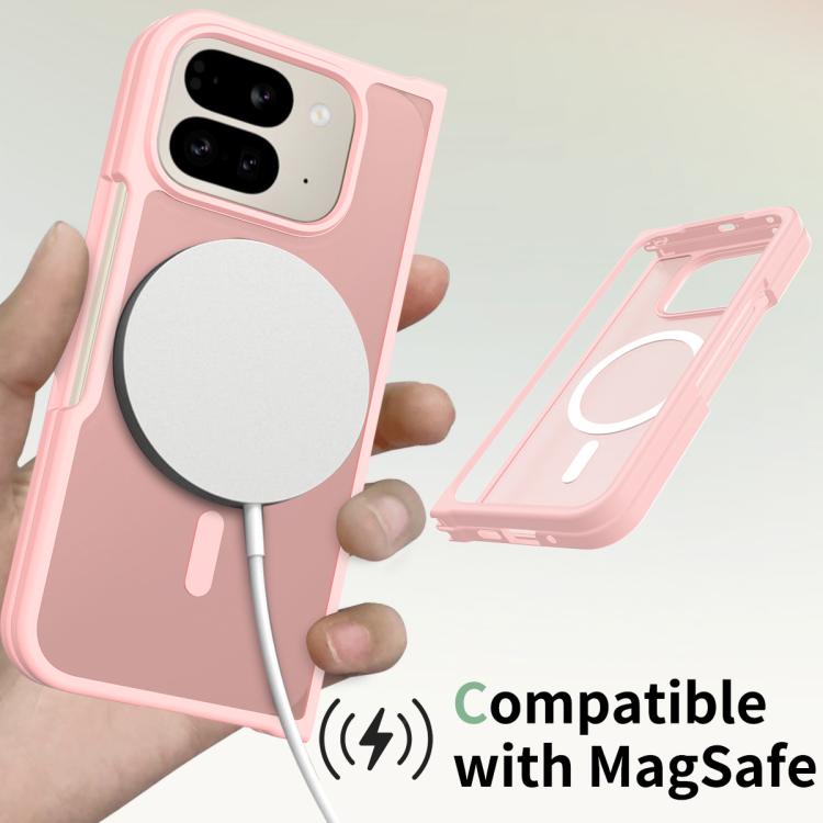 For Google Pixel 10 Pro Fold Skin Feel TPU Hybrid PC MagSafe Phone Case(Pink) - Google Cases by buy2fix | Online Shopping UK | buy2fix