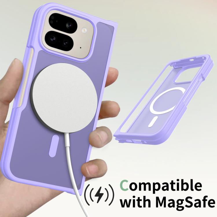 For Google Pixel 10 Pro Fold Skin Feel TPU Hybrid PC MagSafe Phone Case(Purple) - Google Cases by buy2fix | Online Shopping UK | buy2fix