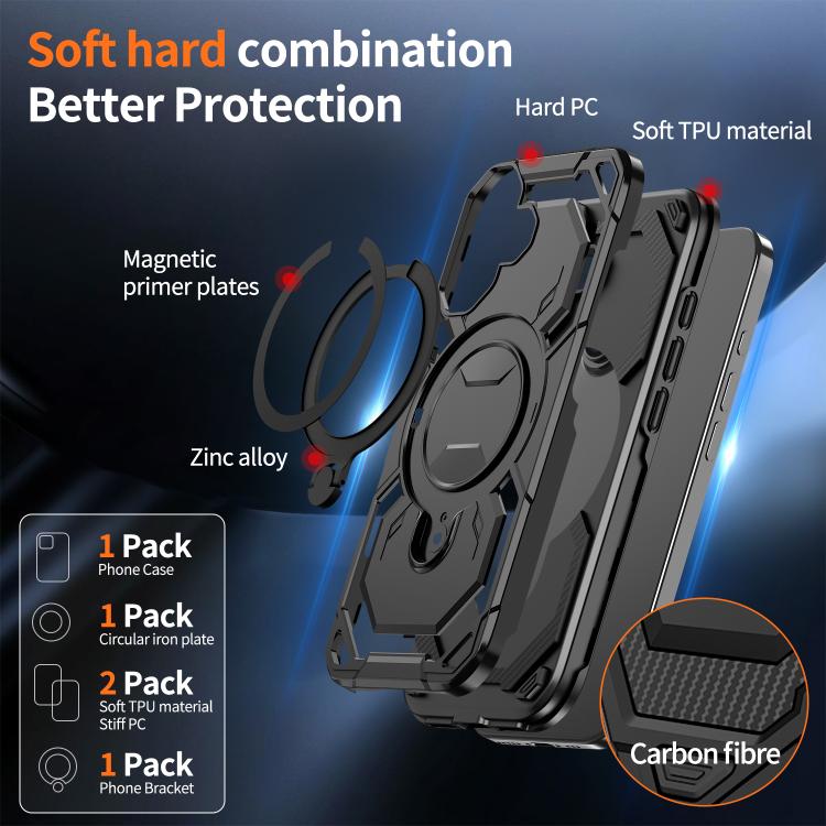 For iPhone 17 Cooling MagSafe Holder Phone Case(Black) - iPhone 17 Cases by buy2fix | Online Shopping UK | buy2fix