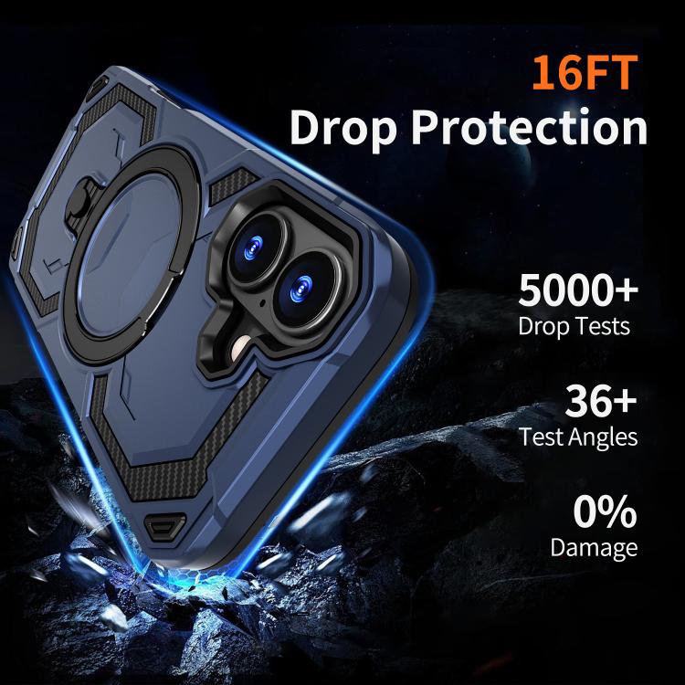 For iPhone 17 Cooling MagSafe Holder Phone Case(Blue) - iPhone 17 Cases by buy2fix | Online Shopping UK | buy2fix