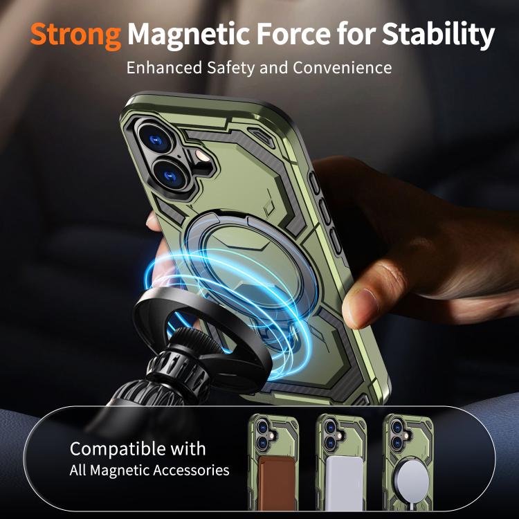 For iPhone 17 Cooling MagSafe Holder Phone Case(Green) - iPhone 17 Cases by buy2fix | Online Shopping UK | buy2fix