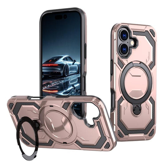 For iPhone 17 Cooling MagSafe Holder Phone Case(Rose Gold) - iPhone 17 Cases by buy2fix | Online Shopping UK | buy2fix