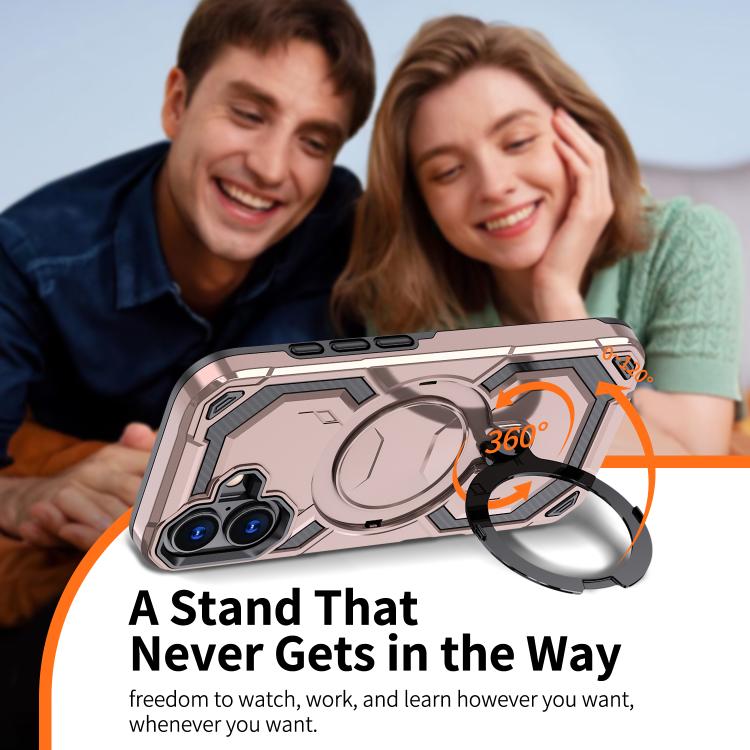 For iPhone 17 Cooling MagSafe Holder Phone Case(Rose Gold) - iPhone 17 Cases by buy2fix | Online Shopping UK | buy2fix