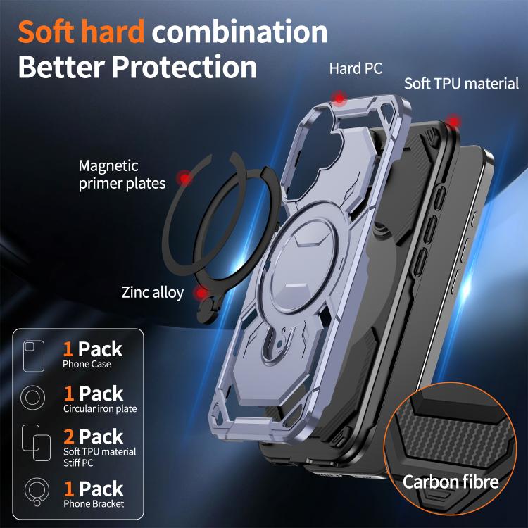 For iPhone 17 Cooling MagSafe Holder Phone Case(Light Purple) - iPhone 17 Cases by buy2fix | Online Shopping UK | buy2fix