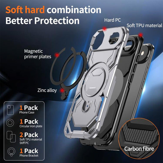 For iPhone Air Cooling MagSafe Holder Phone Case(Grey) - iPhone Air Cases by buy2fix | Online Shopping UK | buy2fix