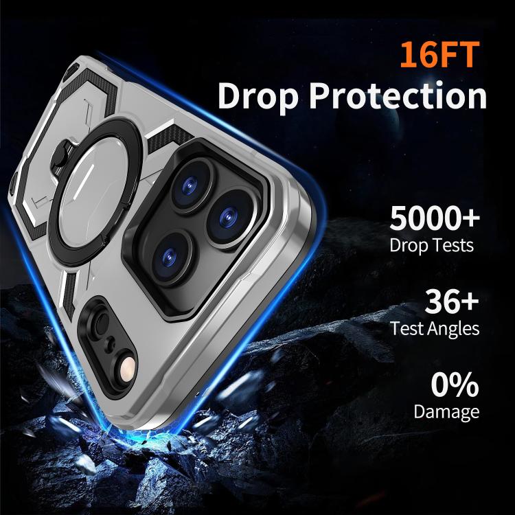 For iPhone 17 Pro Cooling MagSafe Holder Phone Case(Grey) - iPhone 17 Pro Cases by buy2fix | Online Shopping UK | buy2fix