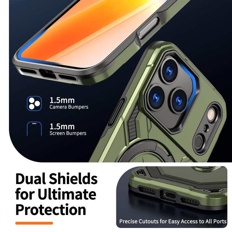 For iPhone 17 Pro Cooling MagSafe Holder Phone Case(Green) - iPhone 17 Pro Cases by buy2fix | Online Shopping UK | buy2fix