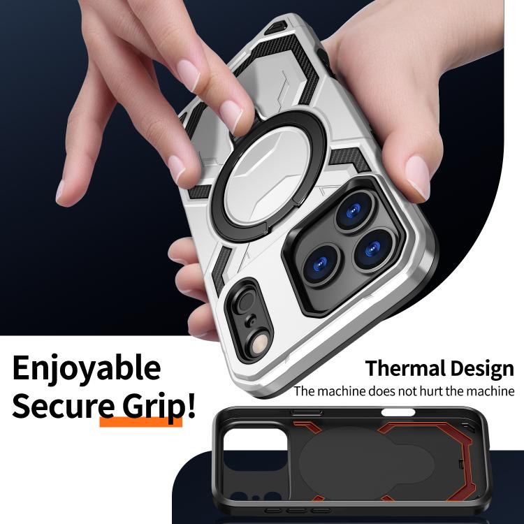 For iPhone 17 Pro Max Cooling MagSafe Holder Phone Case(Grey) - iPhone 17 Pro Max Cases by buy2fix | Online Shopping UK | buy2fix