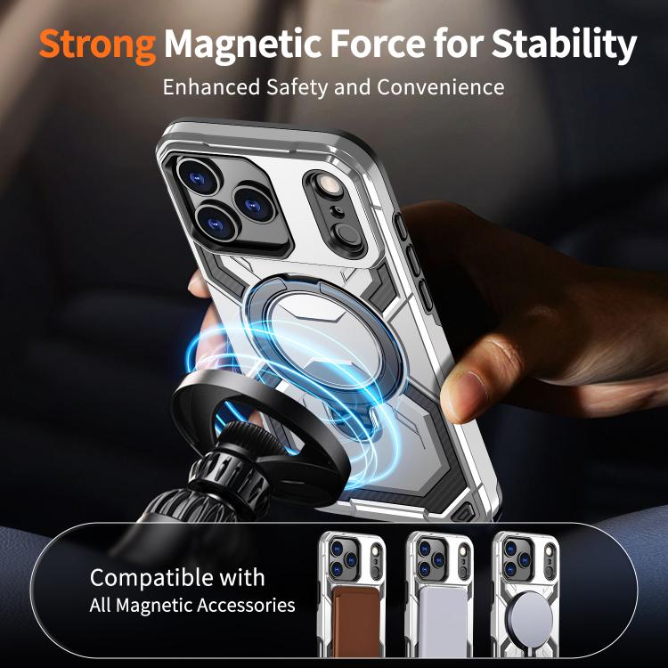 For iPhone 17 Pro Max Cooling MagSafe Holder Phone Case(Grey) - iPhone 17 Pro Max Cases by buy2fix | Online Shopping UK | buy2fix