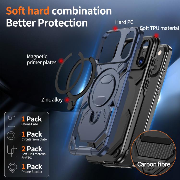 For iPhone 17 Pro Max Cooling MagSafe Holder Phone Case(Blue) - iPhone 17 Pro Max Cases by buy2fix | Online Shopping UK | buy2fix