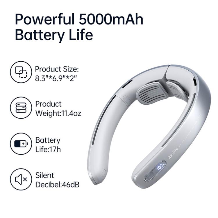 JisuLife FA45 100-speed Dual Turbo Portable Neck Fan Pro1(Silver) - Electric Fans by Jisulife | Online Shopping UK | buy2fix