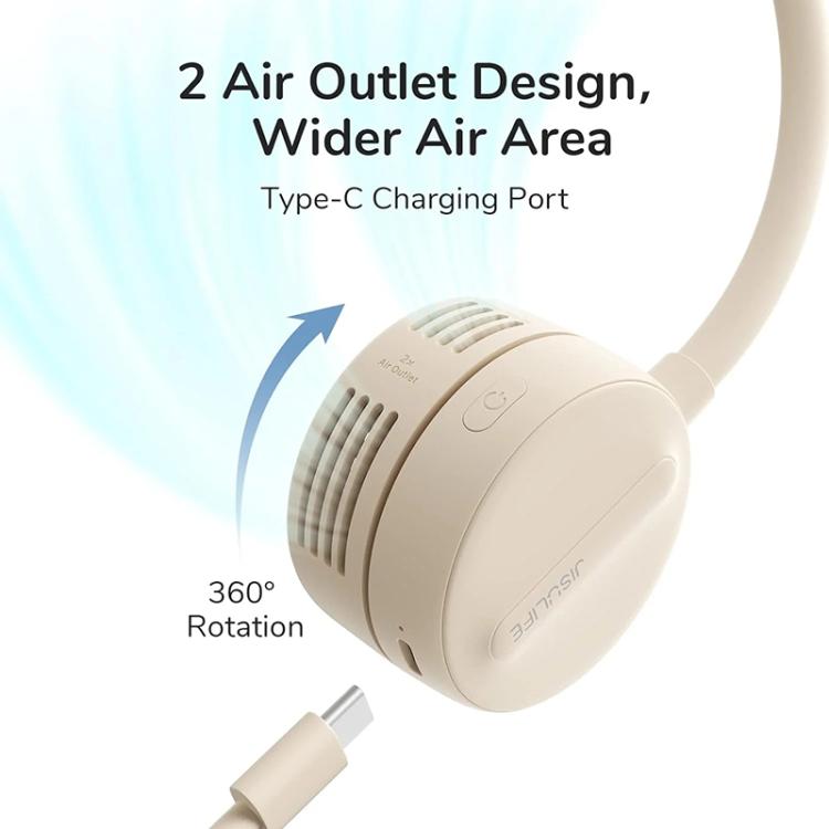 JisuLife FA25 Outdoor Sports Portable Neck Fan Life1(Brown) - Electric Fans by Jisulife | Online Shopping UK | buy2fix