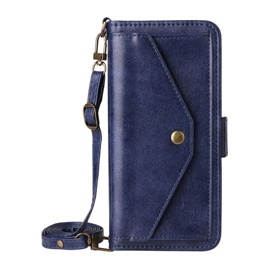 For Google Pixel 10 Pro XL / 9 Pro XL Multi-card Slots Crossbody Cowhide Leather Phone Case(Blue) - Google Cases by buy2fix | Online Shopping UK | buy2fix