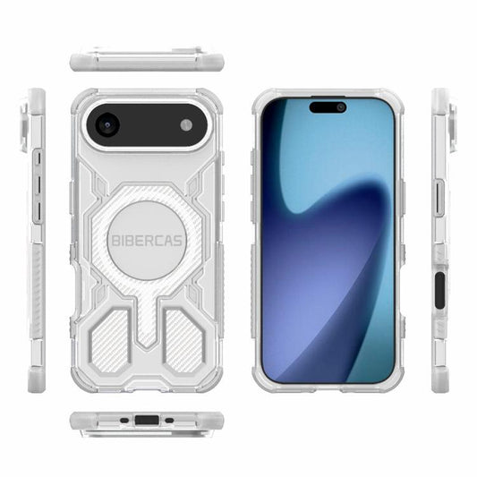 For iPhone Air BIBERCAS Transparent Color Series MagSafe Air Bag Shockproof Phone Case(White) - iPhone Air Cases by BIBERCAS | Online Shopping UK | buy2fix