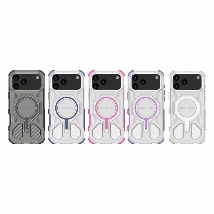For iPhone 17 Pro Max BIBERCAS Transparent Color Series MagSafe Air Bag Shockproof Phone Case(Pink) - iPhone 17 Pro Max Cases by BIBERCAS | Online Shopping UK | buy2fix