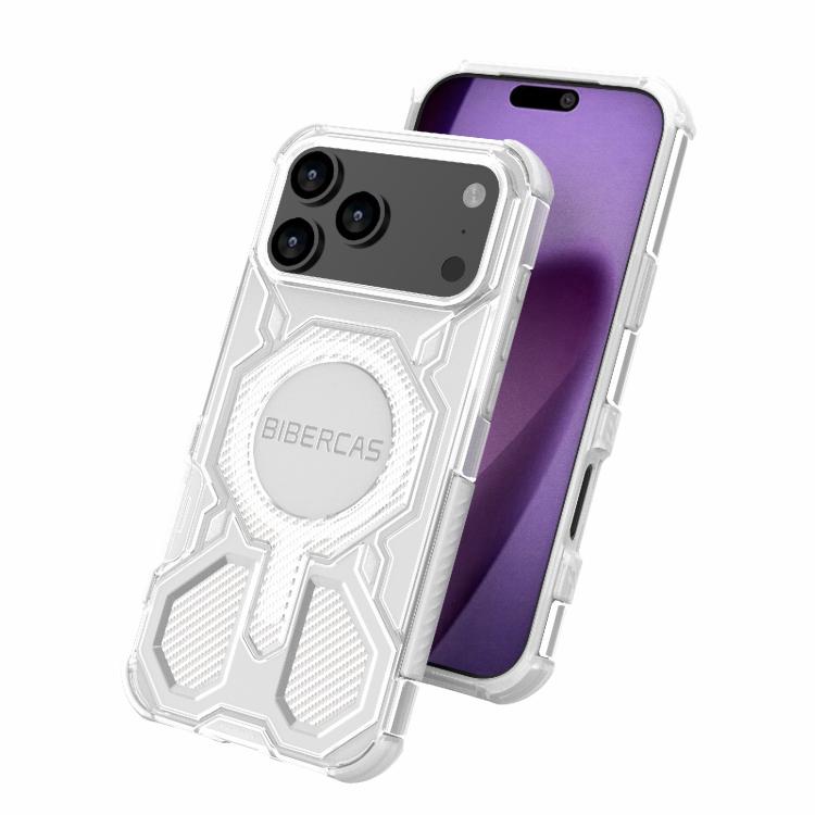 For iPhone 17 Pro Max BIBERCAS Transparent Color Series MagSafe Air Bag Shockproof Phone Case(Black) - iPhone 17 Pro Max Cases by BIBERCAS | Online Shopping UK | buy2fix