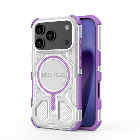 For iPhone 17 Pro BIBERCAS Transparent Color Series MagSafe Air Bag Shockproof Phone Case(Purple) - iPhone 17 Pro Cases by BIBERCAS | Online Shopping UK | buy2fix