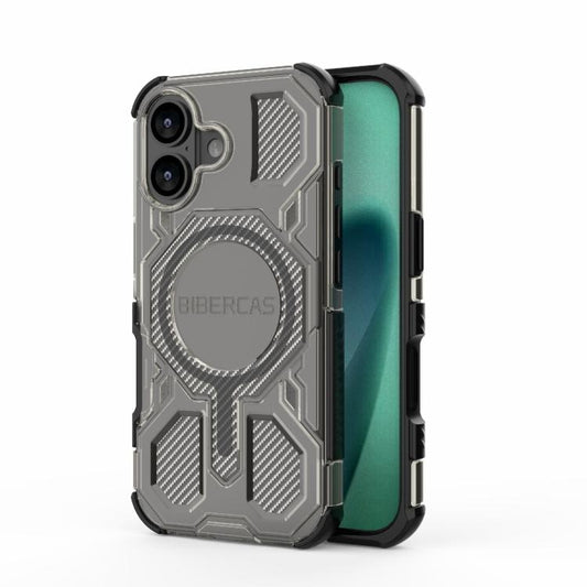 For iPhone 17 BIBERCAS Transparent Color Series MagSafe Air Bag Shockproof Phone Case(Black) - iPhone 17 Cases by BIBERCAS | Online Shopping UK | buy2fix