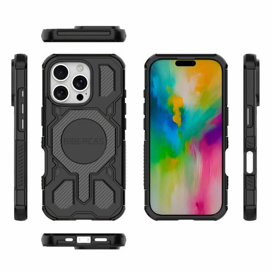 For iPhone 16 Pro BIBERCAS Real Color Series MagSafe Shockproof Phone Case(Black) - iPhone 16 Pro Cases by BIBERCAS | Online Shopping UK | buy2fix