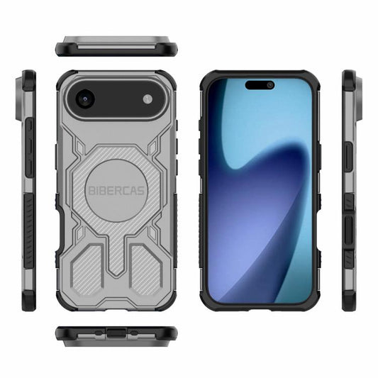 For iPhone Air BIBERCAS Real Color Series MagSafe Shockproof Phone Case(Gray) - iPhone Air Cases by BIBERCAS | Online Shopping UK | buy2fix