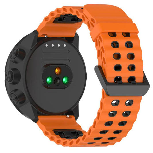 For Suunto 9 / 7 / Spartan Sport xDfind Ocean Dual Pin Buckle Silicone Watch Band(Orange Black) - by xDfind | Online Shopping UK | buy2fix