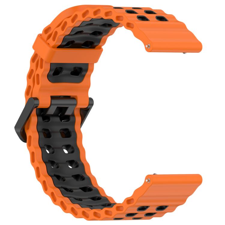 For Suunto 9 / 7 / Spartan Sport xDfind Ocean Dual Pin Buckle Silicone Watch Band(Orange Black) - by xDfind | Online Shopping UK | buy2fix
