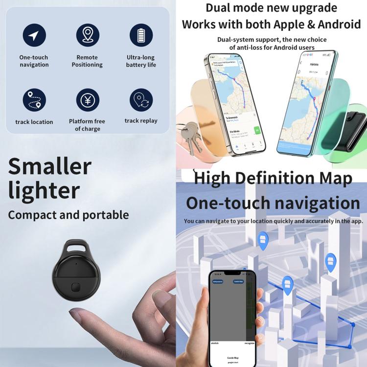 JHX05 iOS & Android Mini GPS Global Smart Location Tracker Anti-lost Device(White) - Personal Tracker by buy2fix | Online Shopping UK | buy2fix