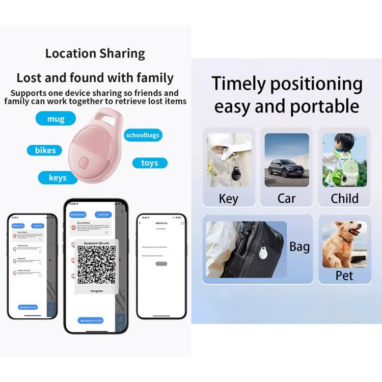 JHX05 iOS & Android Mini GPS Global Smart Location Tracker Anti-lost Device(White) - Personal Tracker by buy2fix | Online Shopping UK | buy2fix