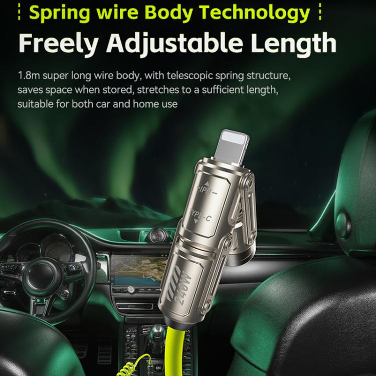 WK WDC-80 240W Car Charging Data Cable with Safety Hammer(Champagne Gold) - Emergency Hammer by WK | Online Shopping UK | buy2fix