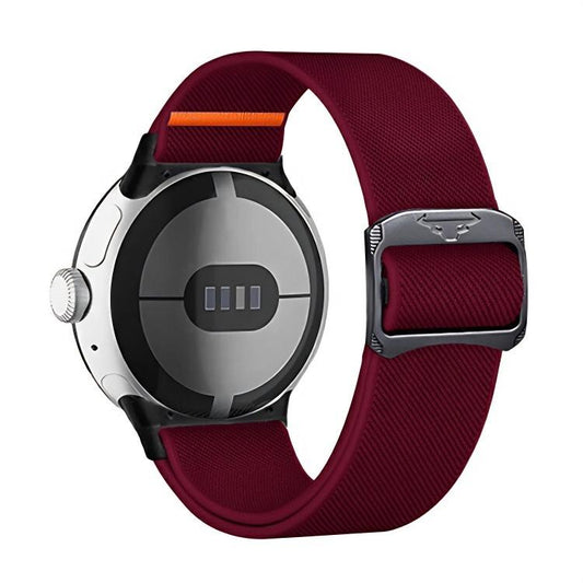 For Google Pixel Watch 3 45mm xDfind Elastic Nylon Watch Band(Wine Red) - Watch Bands by xDfind | Online Shopping UK | buy2fix