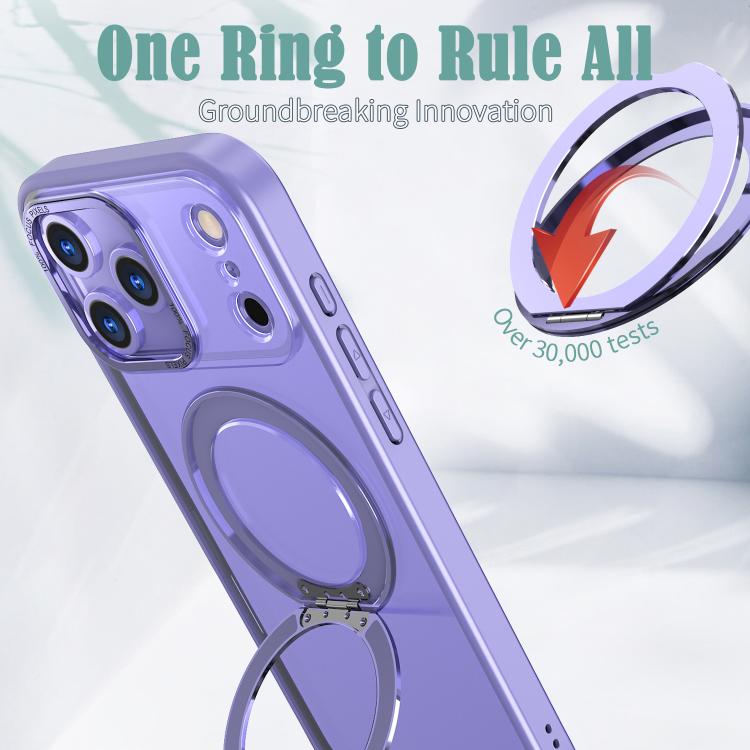 For iPhone 17 Pro Max kalebol MagSafe Metal Ring Holder Phone Case(Light Purple) - iPhone 17 Pro Max Cases by Kalebol | Online Shopping UK | buy2fix