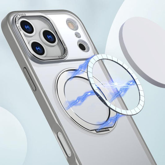 For iPhone 17 Pro Max kalebol MagSafe Metal Ring Holder Phone Case(Titanium Gray) - iPhone 17 Pro Max Cases by Kalebol | Online Shopping UK | buy2fix