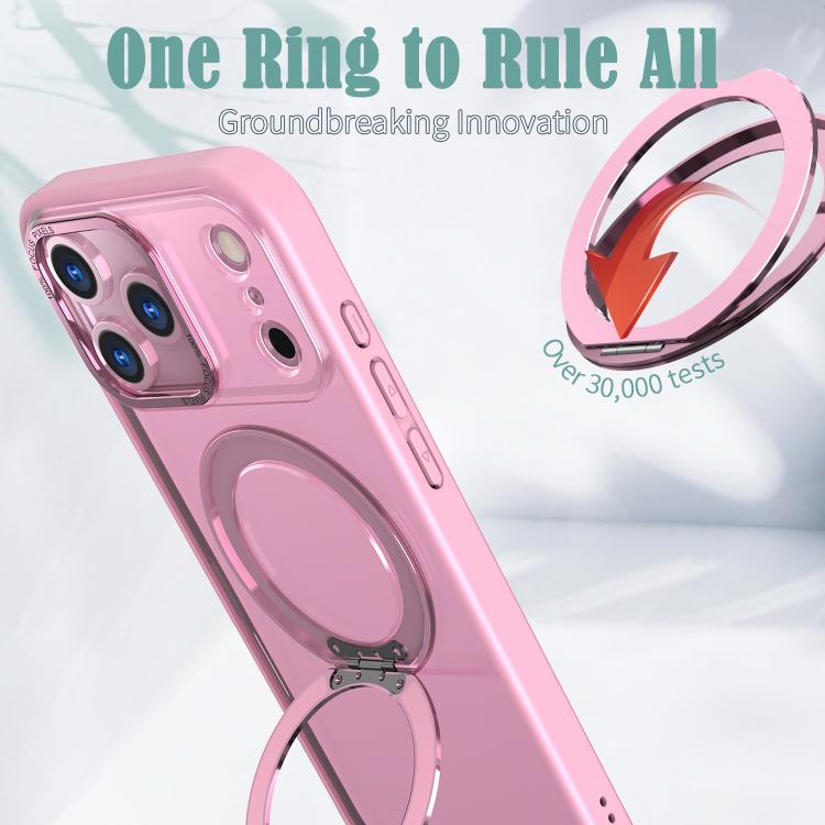 For iPhone 17 Pro Max kalebol MagSafe Metal Ring Holder Phone Case(Pink) - iPhone 17 Pro Max Cases by Kalebol | Online Shopping UK | buy2fix