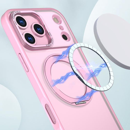 For iPhone 17 Pro kalebol MagSafe Metal Ring Holder Phone Case(Pink) - iPhone 17 Pro Cases by Kalebol | Online Shopping UK | buy2fix