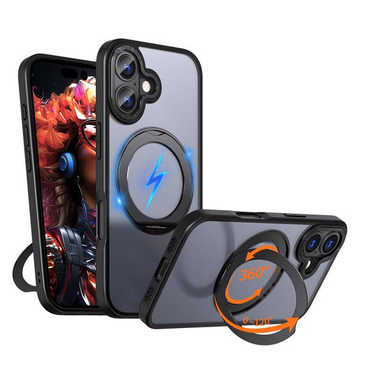 For iPhone 17 kalebol MagSafe Metal Ring Holder Phone Case(Black) - iPhone 17 Cases by Kalebol | Online Shopping UK | buy2fix