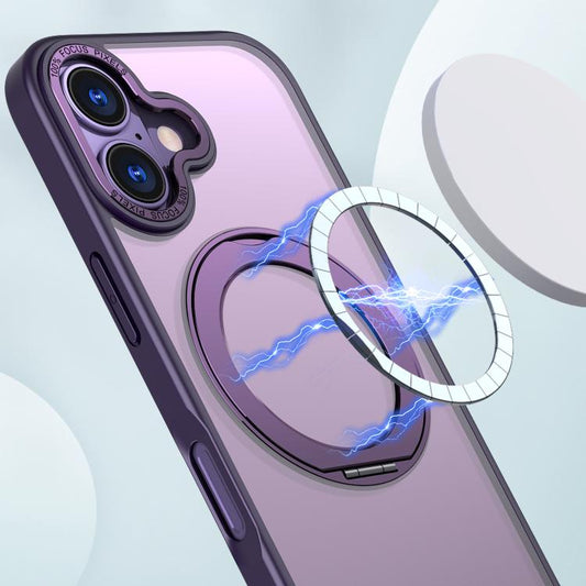 For iPhone 17 kalebol MagSafe Metal Ring Holder Phone Case(Dark Purple) - iPhone 17 Cases by Kalebol | Online Shopping UK | buy2fix