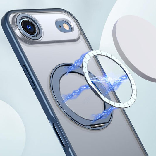 For iPhone 17 Air kalebol MagSafe Metal Ring Holder Phone Case(Blue) - iPhone 17 Air Cases by Kalebol | Online Shopping UK | buy2fix