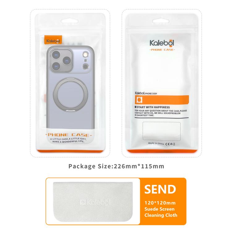 For iPhone 17 Pro kalebol MagSafe Metal Ring Holder Phone Case(Dark Purple) - iPhone 17 Pro Cases by Kalebol | Online Shopping UK | buy2fix