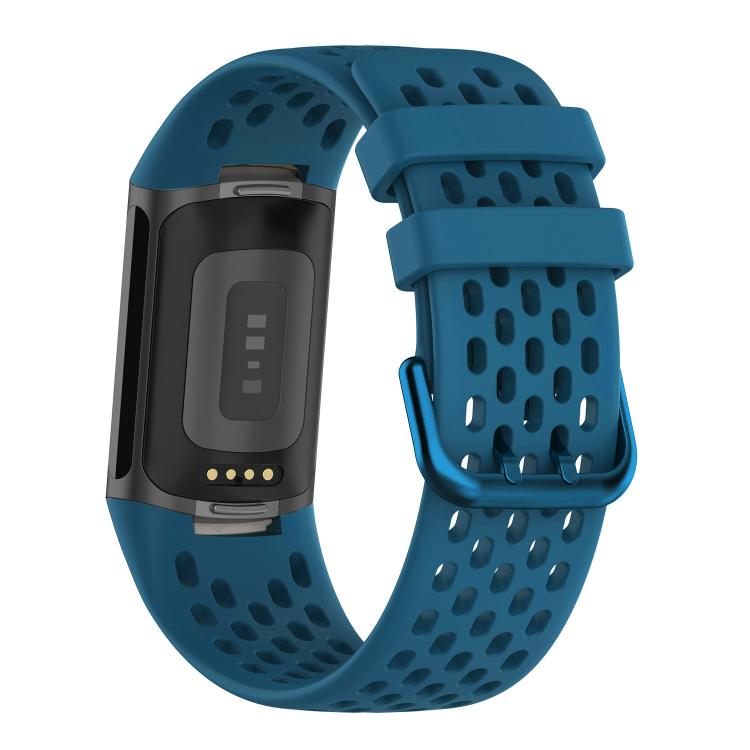 For Fitbit Charge 6 / 5 xDfind Hole Style Breathable Silicone Watch Band(Cyan) - Watch Bands by xDfind | Online Shopping UK | buy2fix