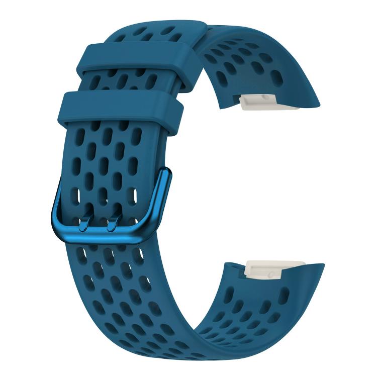 For Fitbit Charge 6 / 5 xDfind Hole Style Breathable Silicone Watch Band(Cyan) - Watch Bands by xDfind | Online Shopping UK | buy2fix
