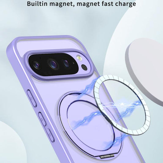 For Google Pixel 10 Pro XL kalebol MagSafe Metal Ring Holder Phone Case(Light Purple) - Google Cases by Kalebol | Online Shopping UK | buy2fix