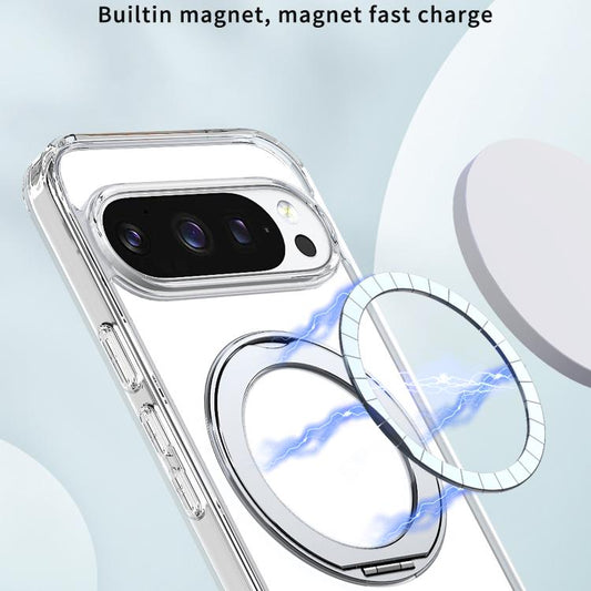 For Google Pixel 10 Pro XL kalebol MagSafe Metal Ring Holder Phone Case(Transparent) - Google Cases by Kalebol | Online Shopping UK | buy2fix