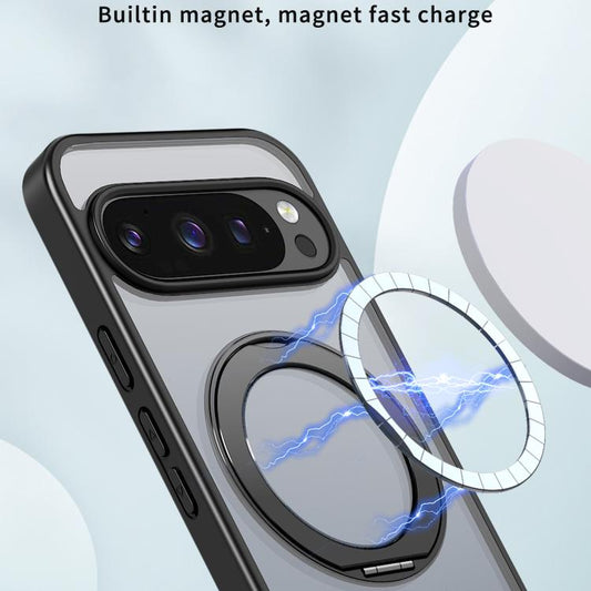 For Google Pixel 10 Pro kalebol MagSafe Metal Ring Holder Phone Case(Black) - Google Cases by Kalebol | Online Shopping UK | buy2fix