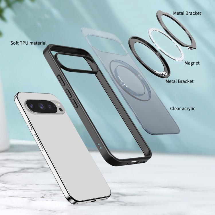 For Google Pixel 10 Pro kalebol MagSafe Metal Ring Holder Phone Case(Black) - Google Cases by Kalebol | Online Shopping UK | buy2fix