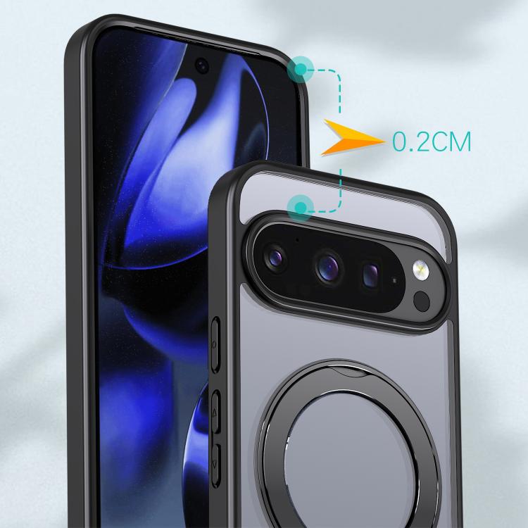 For Google Pixel 10 Pro kalebol MagSafe Metal Ring Holder Phone Case(Black) - Google Cases by Kalebol | Online Shopping UK | buy2fix